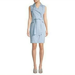 Calvin Klein tied moto zip sheath dress Petite